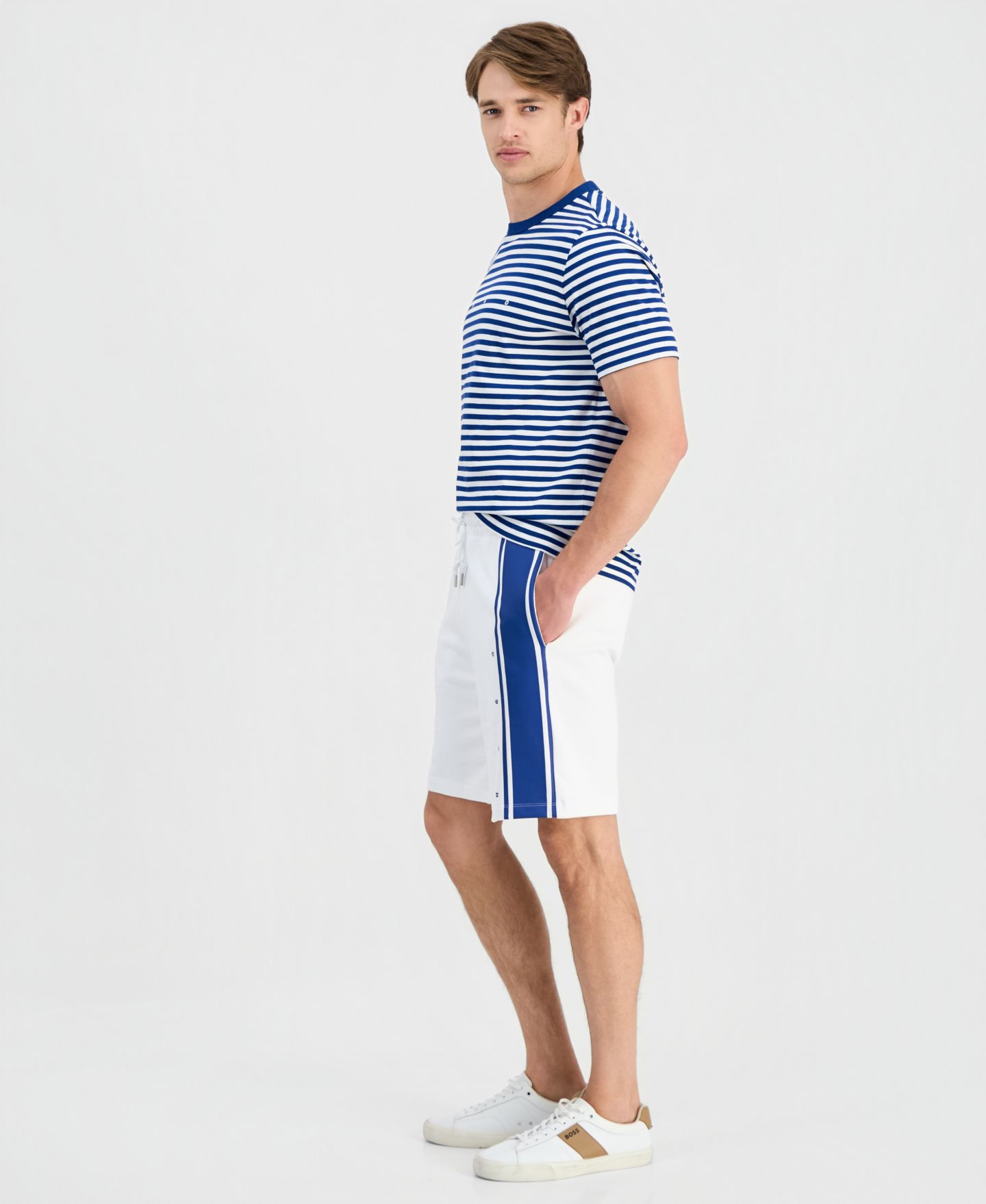 Мужские шорты Hugo Boss HUGO by Demsishort Drawstring, цвет: Белый — фото 2