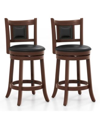 25.5'' Swivel Bar Stool Set of 2 Counter Height Bar Stools Armless Chairs for Pub