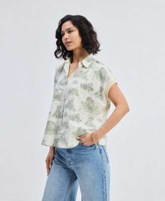 Women's Relaxed-fit Button-down Shirt in Animal print