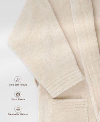 Unisex Luxury Hotel Spa Warm Shawl Collar Soft Plush Fleece Bath Robe