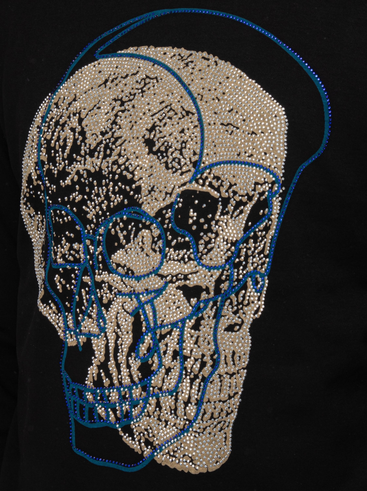 Spring + Mercer Men's Rinestone Embellished Skull Pullover Hoodie