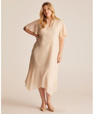 Women's Nadja Wrap Tie-front Fit Flare Empire Midi Dress