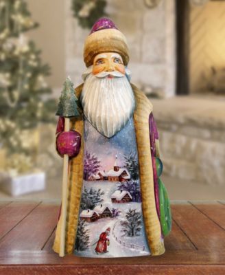 Woodcarved First Light Santa Figurine