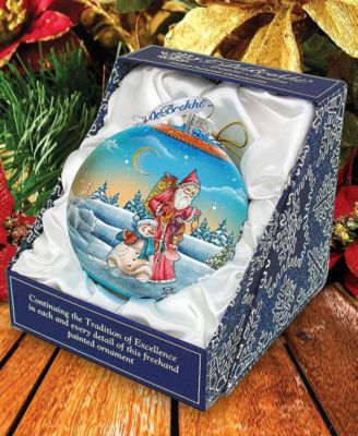 Limited Edition Oversized Winter Village Christmas Ball Glass Ornament