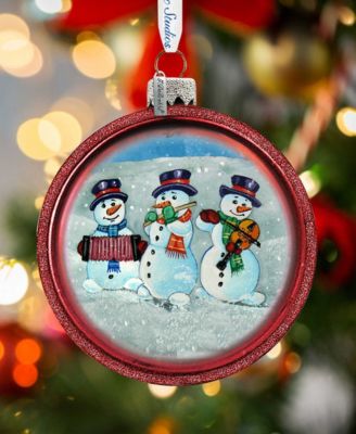 Snowmen C Ball Glass Ornament