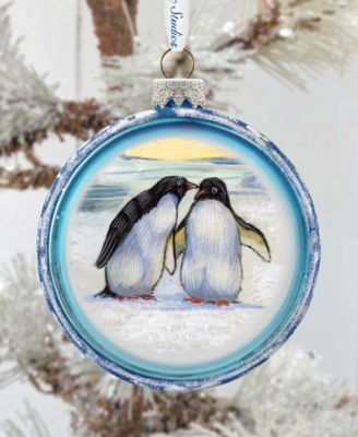 Penguins C Ball Glass Ornament