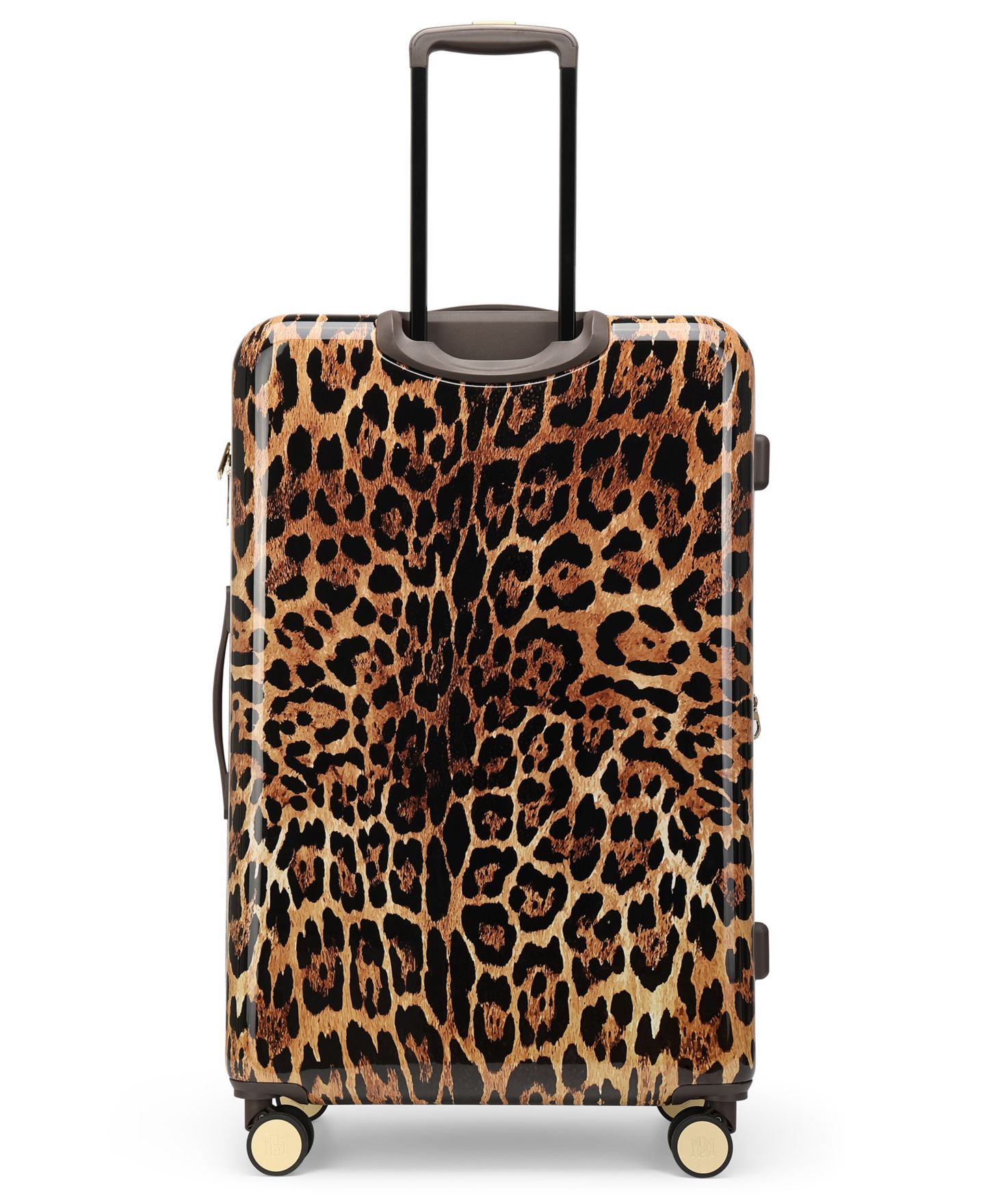 Чемодан Badgley Mischka Leopard Expandable Retro Large Checked Suitcase, цвет: Леопардовый — фото 8