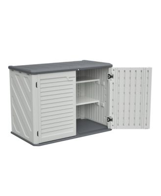 28 Cu. Ft. Lockable Outdoor Storage Cabinet Shed with Removable Shelf