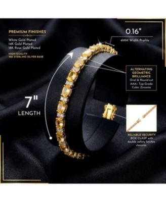 Classic Sterling Silver Vibrant Colored 4MM CZ Tennis Bracelet