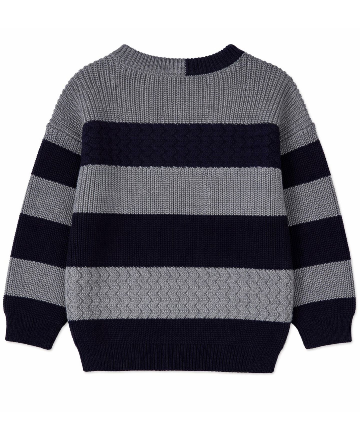 Свитер MeMoi 2-Tone Striped Cotton Rich Knit Pullover для мальчиков-малышей, цвет: Тёмно-синий — фото 2
