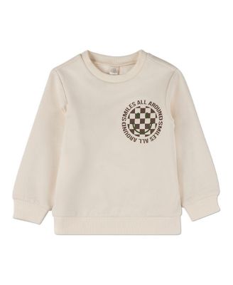 MeMoi Little Boys Smiles All Around Cotton-Rich Pullover Crewneck Sweatshirt - Ivory 48$