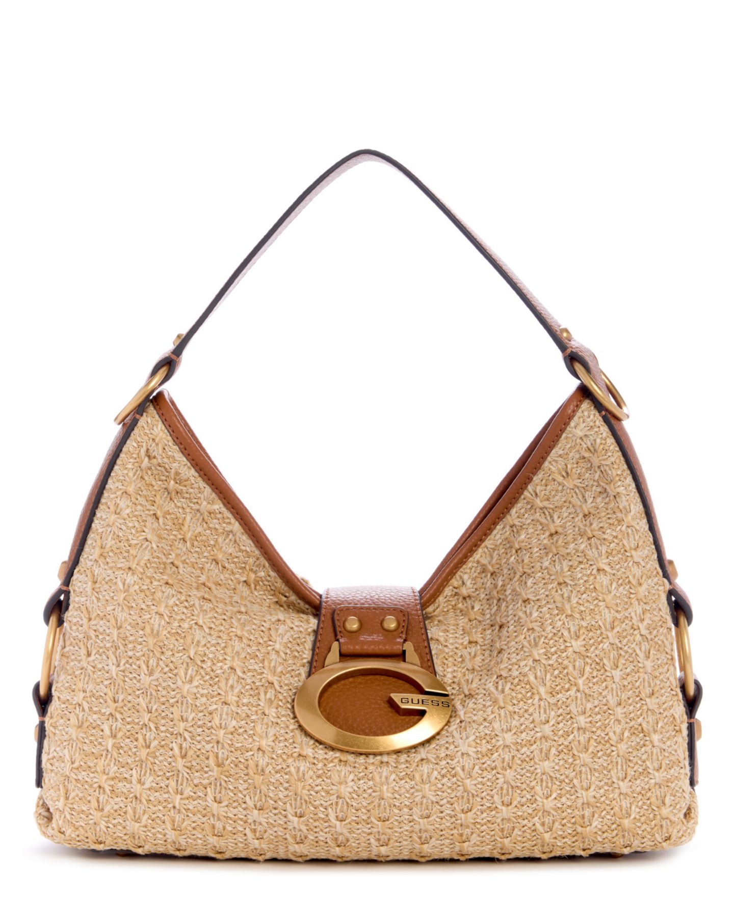 Женская сумка GUESS Camden Shoulder Handbag, цвет: Коричневый / Натуральный — фото 6
