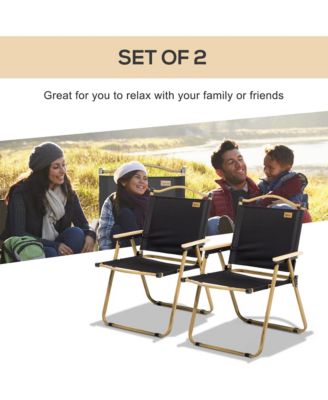Set of 2 Folding Camping Chair, Portable Armchairs,