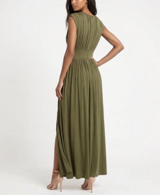army green club dress Ruched Back Cut Out Club Bodycon Dress In ARMY GREEN