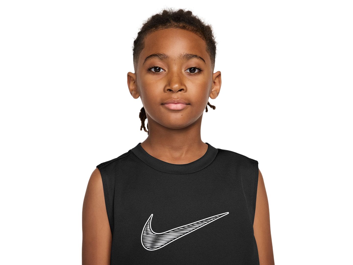 Топ Nike Dri-FIT Sleeveless Knit Tank Top для мальчиков, цвет: Чёрный — фото 4