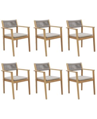 Bristol 6-Piece Teak Outdoor Dining Chair Bundle