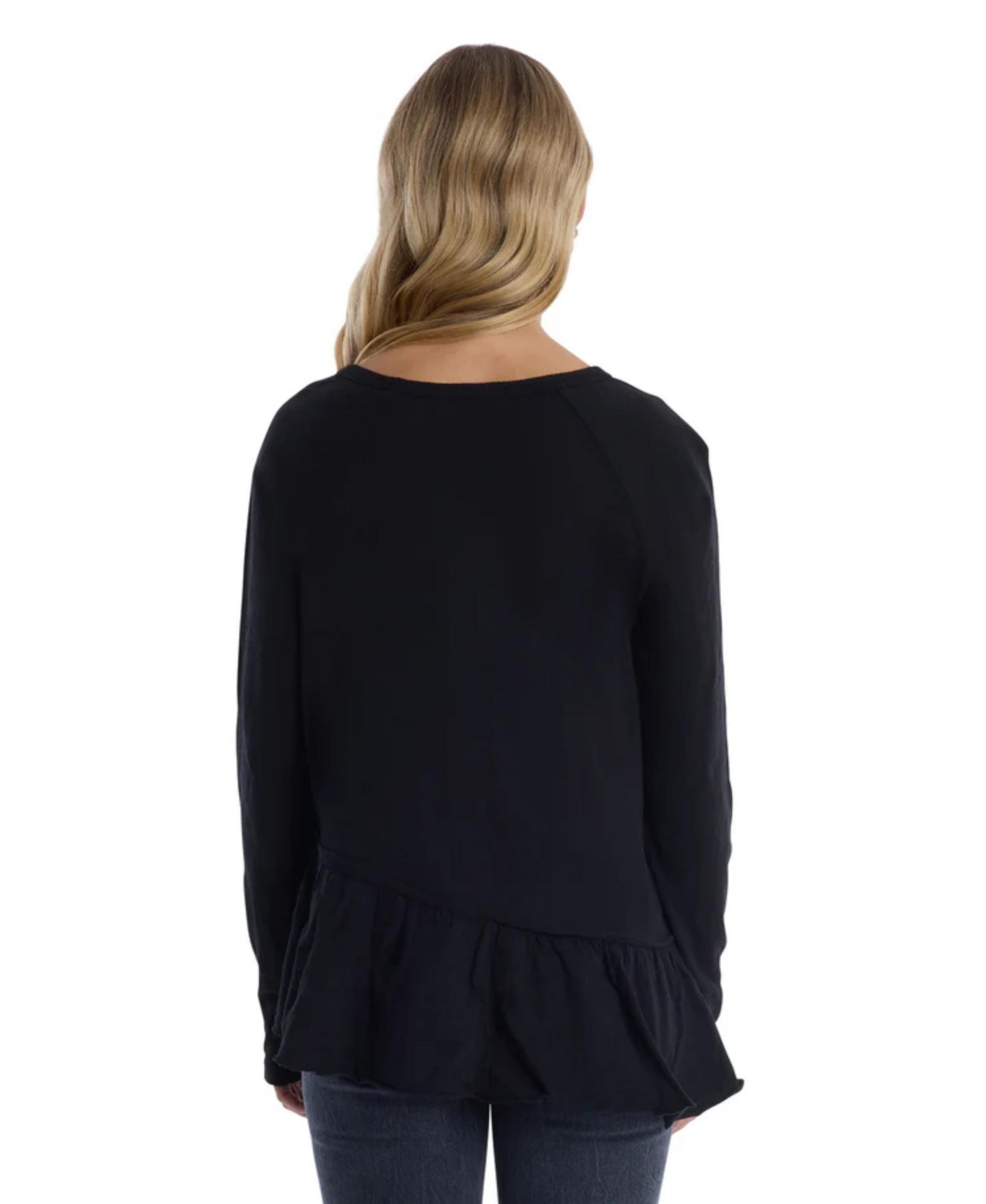 Женский топ WILT Clothing Raglan Long Sleeve Asymmetric Peplum, цвет: Тёмный инжирный — фото 4