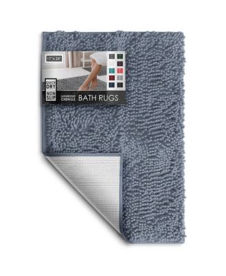 Ultra-Soft Chenille Bath Rug - Medium 20"x32", Quick-Dry, Machine-Washable, Non-Slip PVC Backing