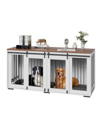 Wooden Dog Crate Furniture 72 in, Indoor Heavy Duty Dog Kennel with Tray, Large Dog Crate for XL Breeds, Sturdy and Stylish Design
