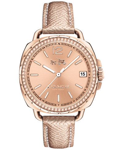 COACH Women's Tatum Pink Leather Strap Watch 34mm 14502629