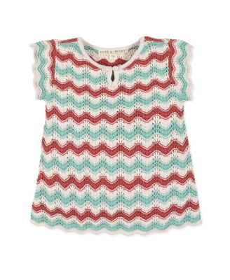 Girls Hope and Henry Organic Flutter Sleeve Sweater Top