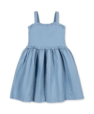 Little Girls Hope and Henry Organic Ruffle Edge Seersucker Apron Dress