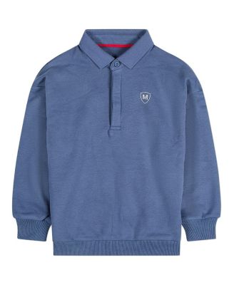Boys Long-Sleeve Cotton-Rich Fleece Polo Sweatshirt - Child