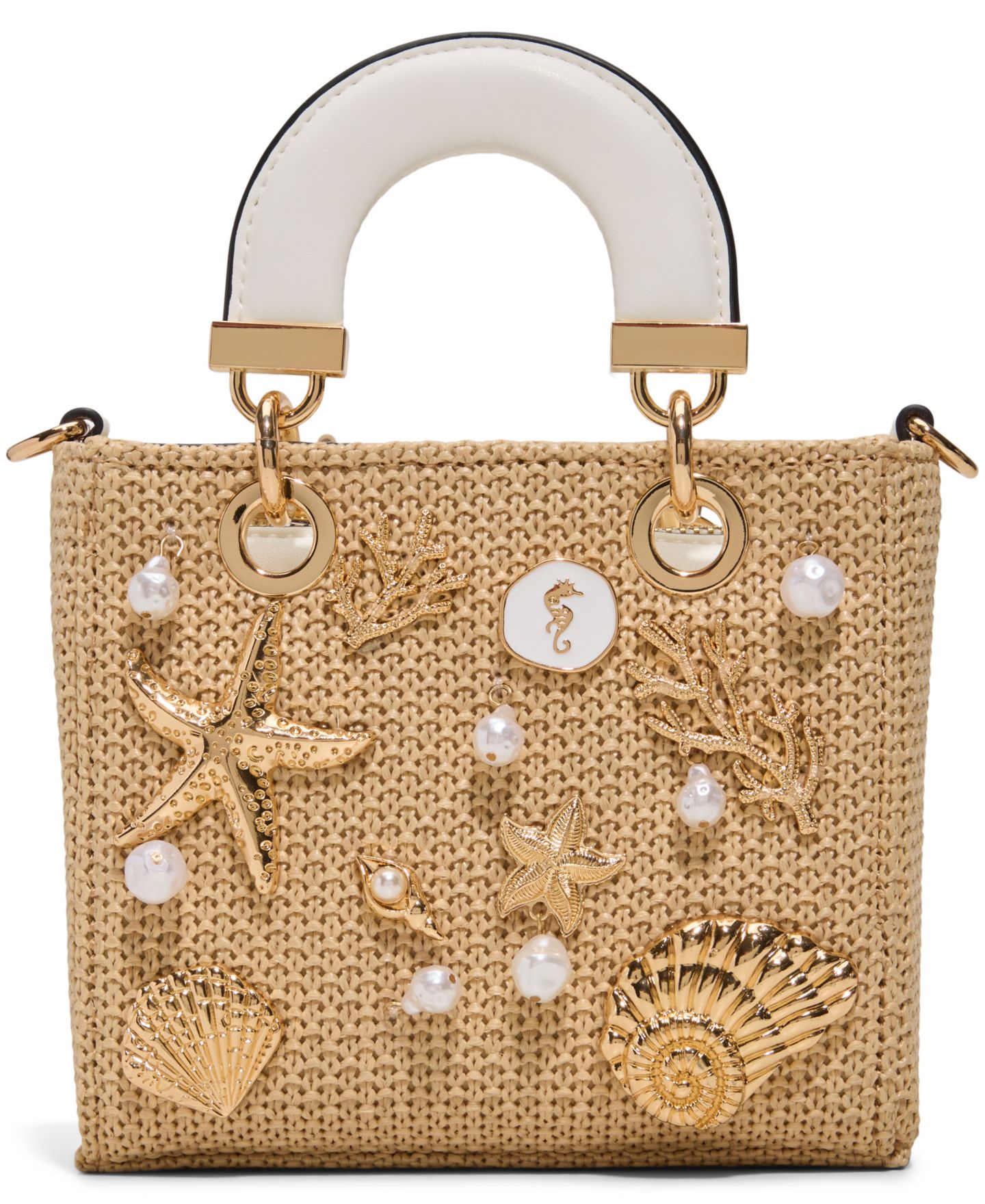 Женская сумка ALDO Seashellminiix Mini Satchel Handbag, цвет: Натуральный — фото 1