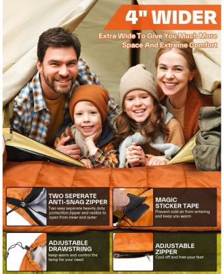 Sleeping Bag 3 Season Warm Cold Weather for Adults Kids Boys Girls with Compression Sack Lightweight Camping Essentials Backpacking Hiking