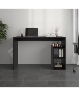 Star Office Desk with Storage and Minimalist Design, Wenge