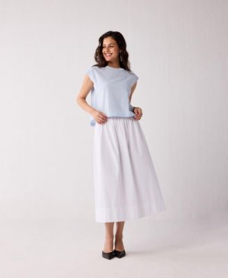 Women's Button-Back Crew Neck Top