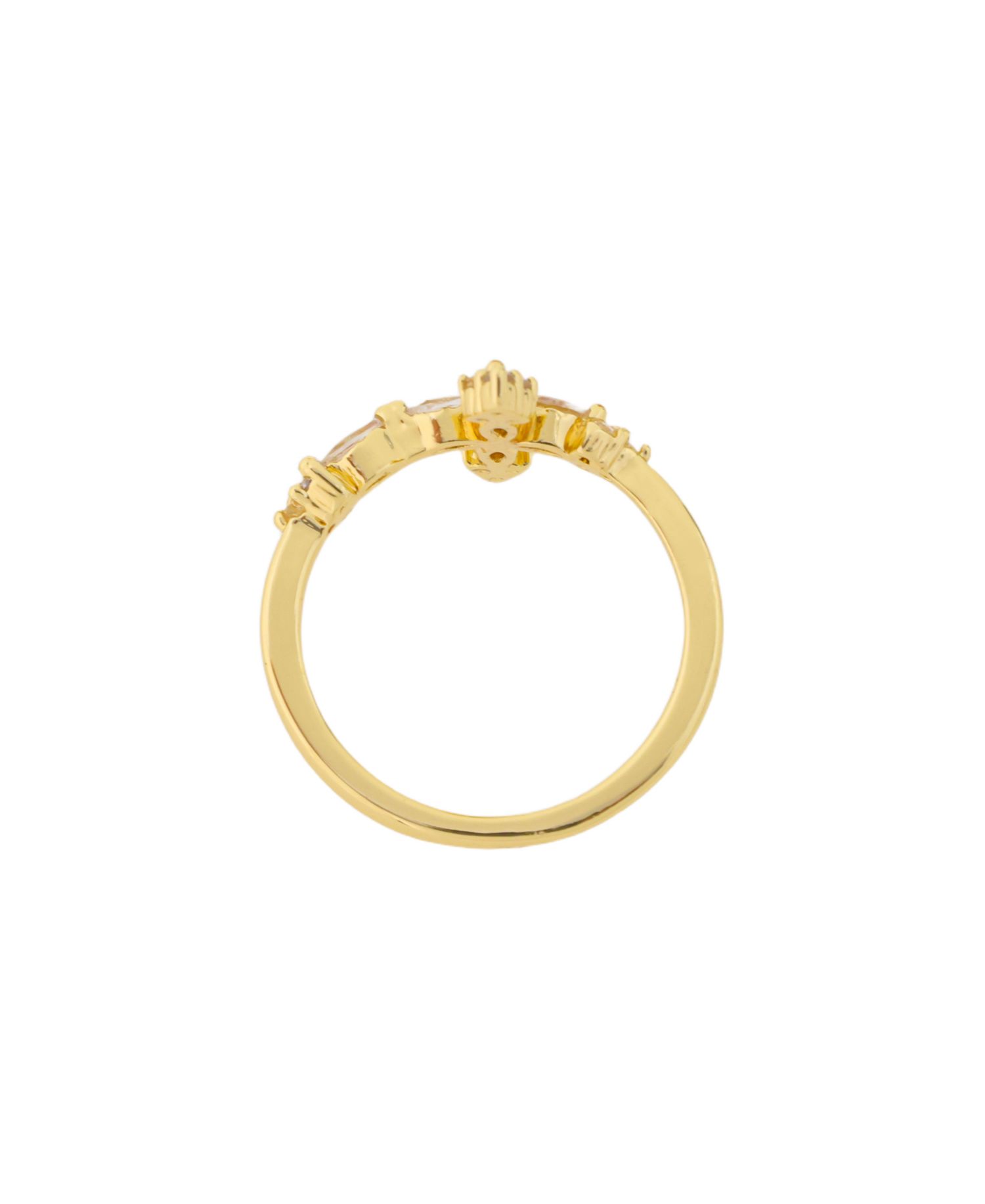 Gold-Tone Cubic Zirconia Cross Ring