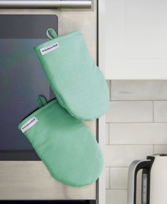 Gourmet Series Gridlines Mini Oven Mitts Set, Pack of 2