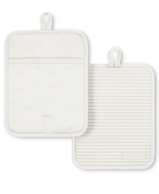 Ribbed Soft Silicone Pot Holder Set, 2 Piece