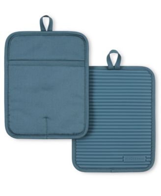 Ribbed Soft Silicone Pot Holder Set, 2 Piece