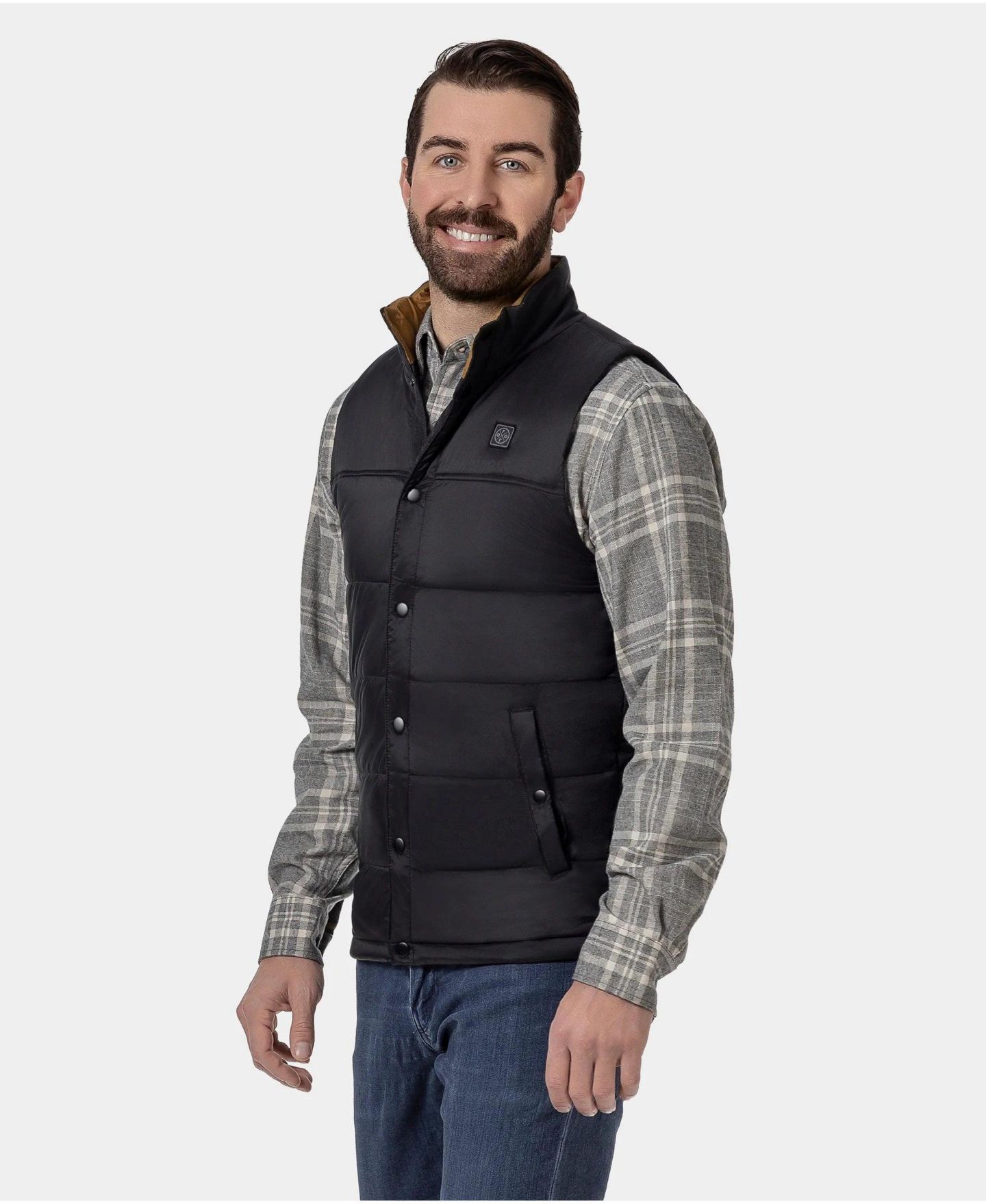 Мужской жилет ororo PuffLyte 3-Zone Heated Lightweight Vest, цвет: Чёрный — фото 4
