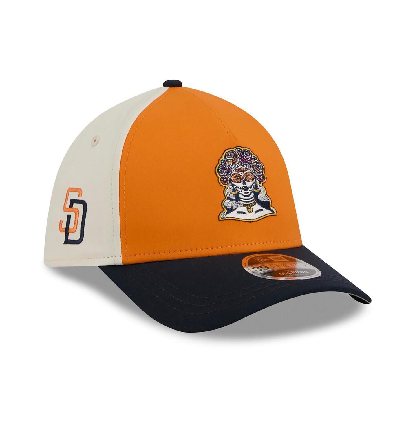 Мужская кепка New Era Orange/Navy San Diego Padres 2026 City Connect M-Crown A-Frame 39THIRTY Flex Hat — фото 1