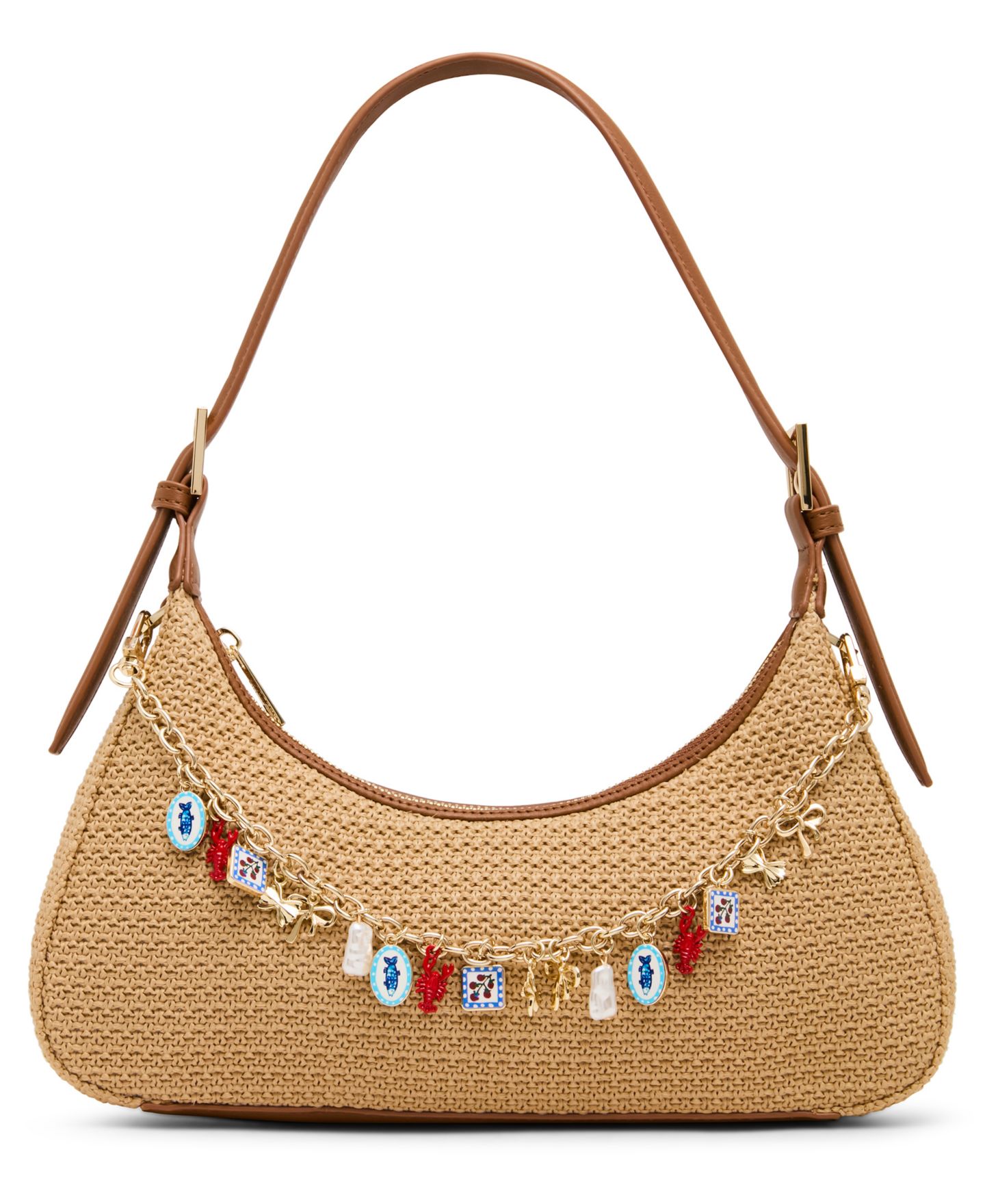 Женская сумка Madden Girl Nicoles Straw Medium Shoulder Handbag, цвет: Натуральный — фото 1