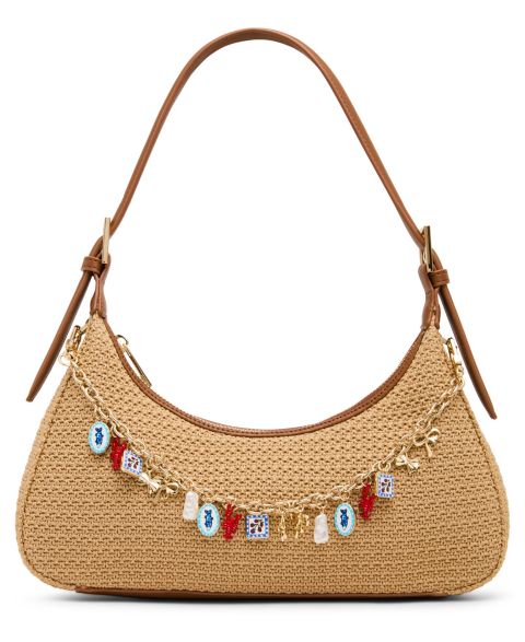 Женская сумка Madden Girl Nicoles Straw Medium Shoulder Handbag, цвет: Натуральный
