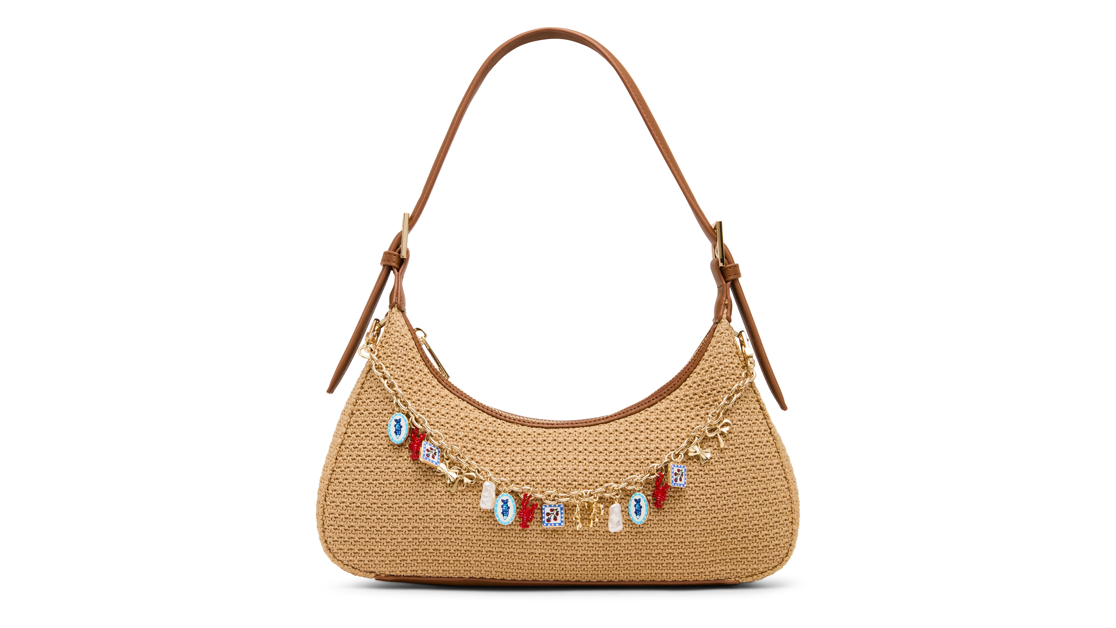 Madden Girl Nicoles Straw Medium Shoulder Handbag
