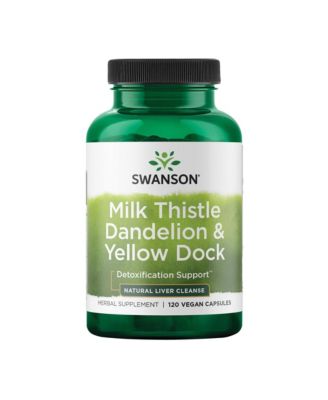 Swanson Milk Thistle Dandelion and Dock Herbal Liver Support Overall Health and Wellbeing 120 Capsules 1 Pack 13$