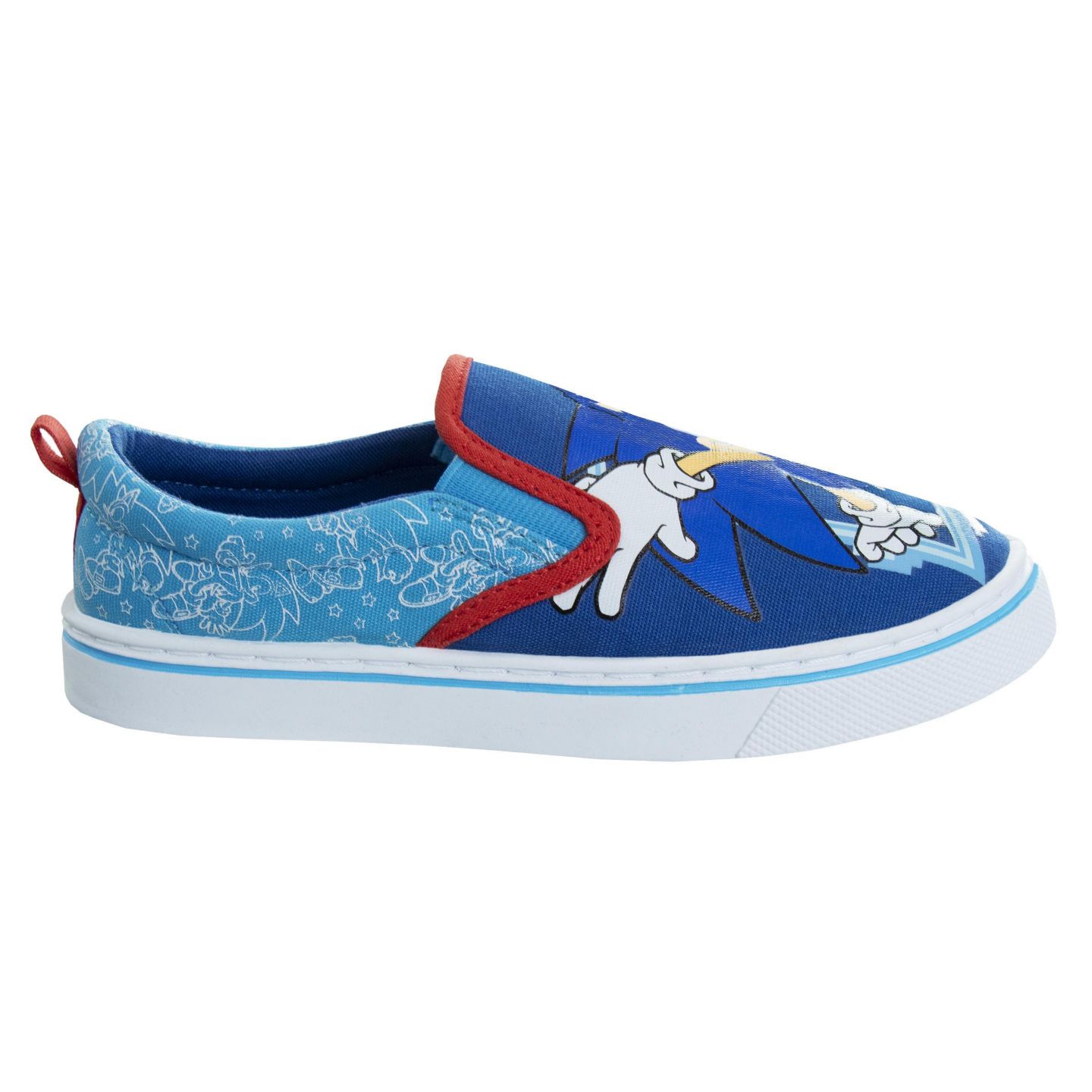 Кроссовки Sonic The Hedgehog Slip On Canvas Sneakers Comfort Fit Casual Wear для мальчиков, цвет: Синий — фото 2