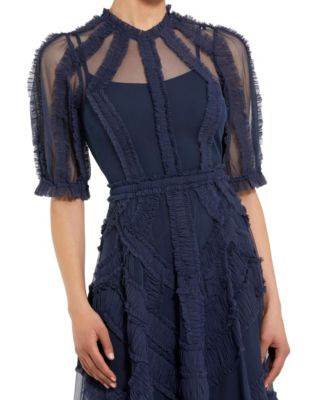 high neck a line midi dress ANGELICA A-LINE HIGH NECK ORGANZA MIDI DRESS | CULT MIA main image 0