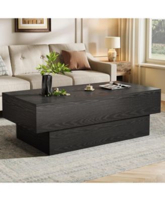 Farmhouse Wood Coffee Table, Rustic Large Rectangle Tea Table
