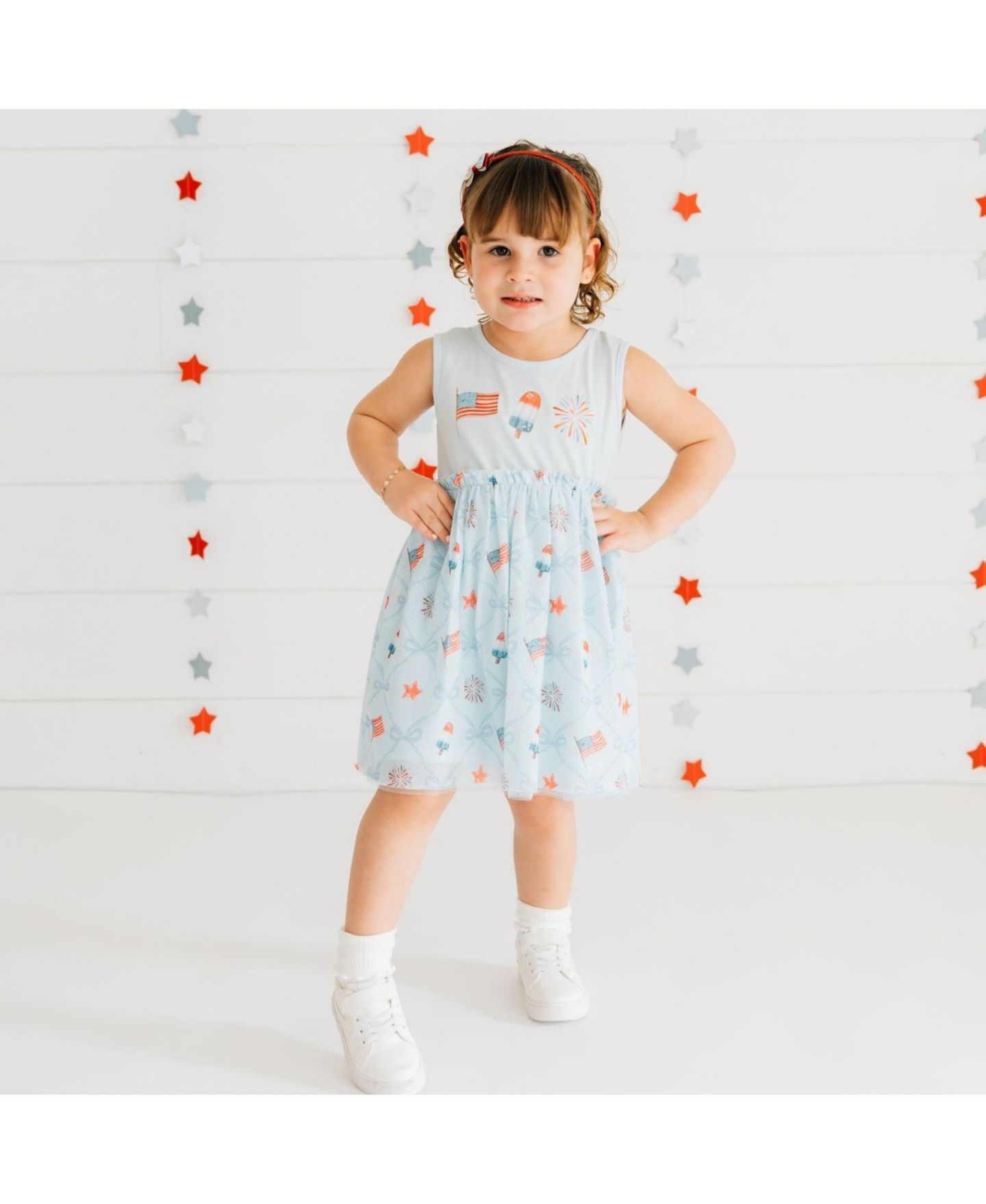 Аксессуары для волос Sweet Wink Glitter Flag Bow Headband для девочек, цвет: Красный — фото 2