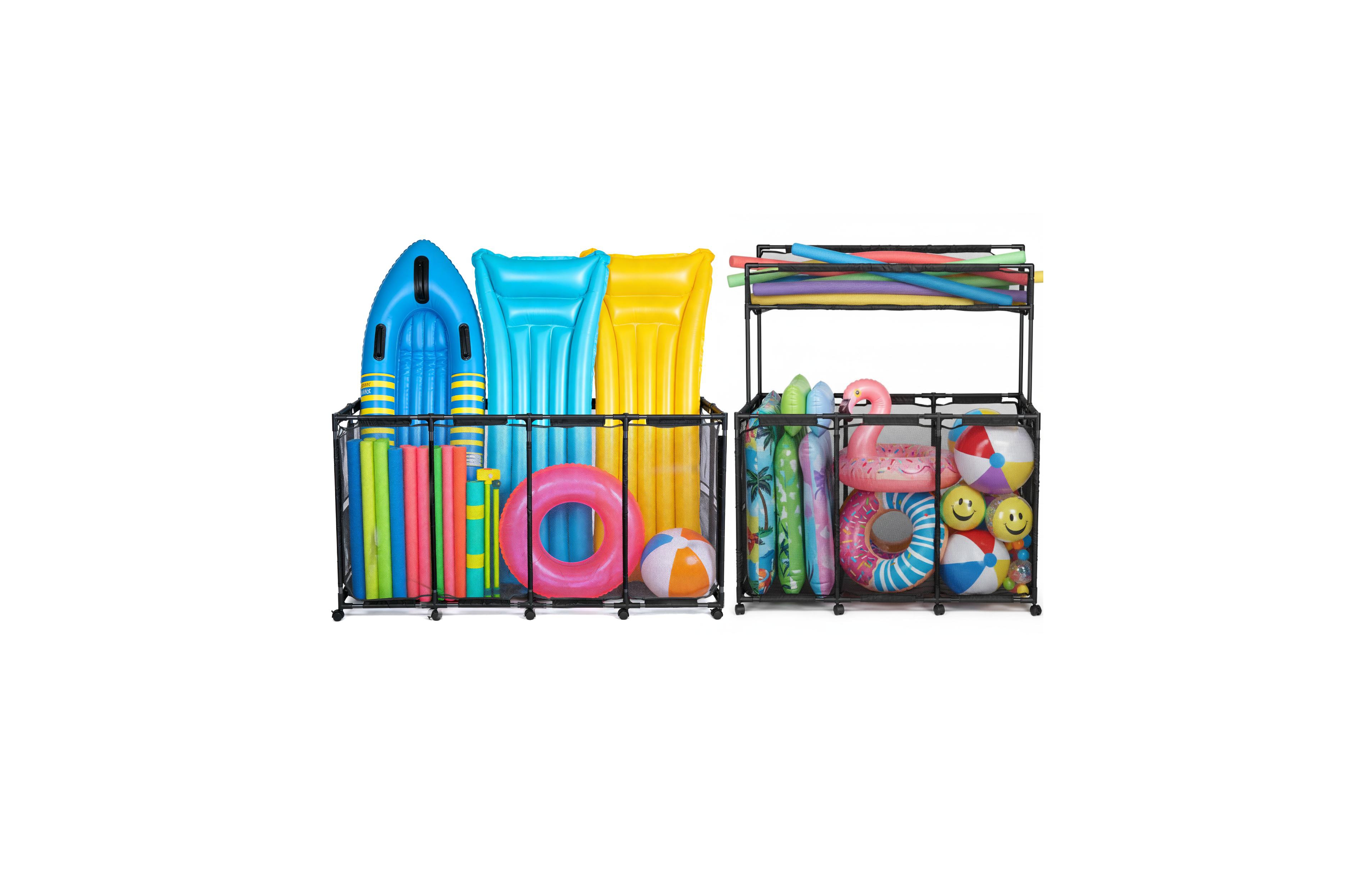 Yescom 2 Pack Metal Frame Pool Float Storage Bin Basket Extra Large for Toy Raft Noodles