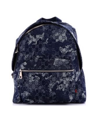 Zip Front Pocket Backpack Camouflage GG Denim
