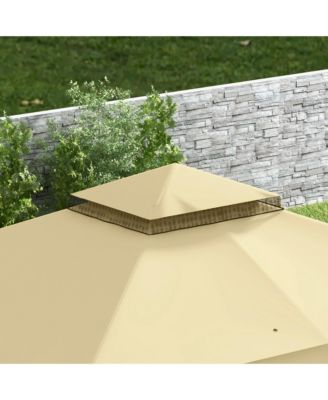 10' x 12' Double Roof Outdoor Gazebo with Netting and Curtains