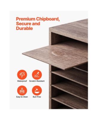 27-Compartment Wood Literature Organizer, Office Mail Sorter with Removable Shelves, File Sorter for Home Classroom