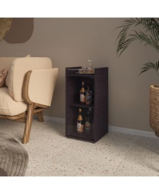 Glass Door Bar Cabinet with Shelves